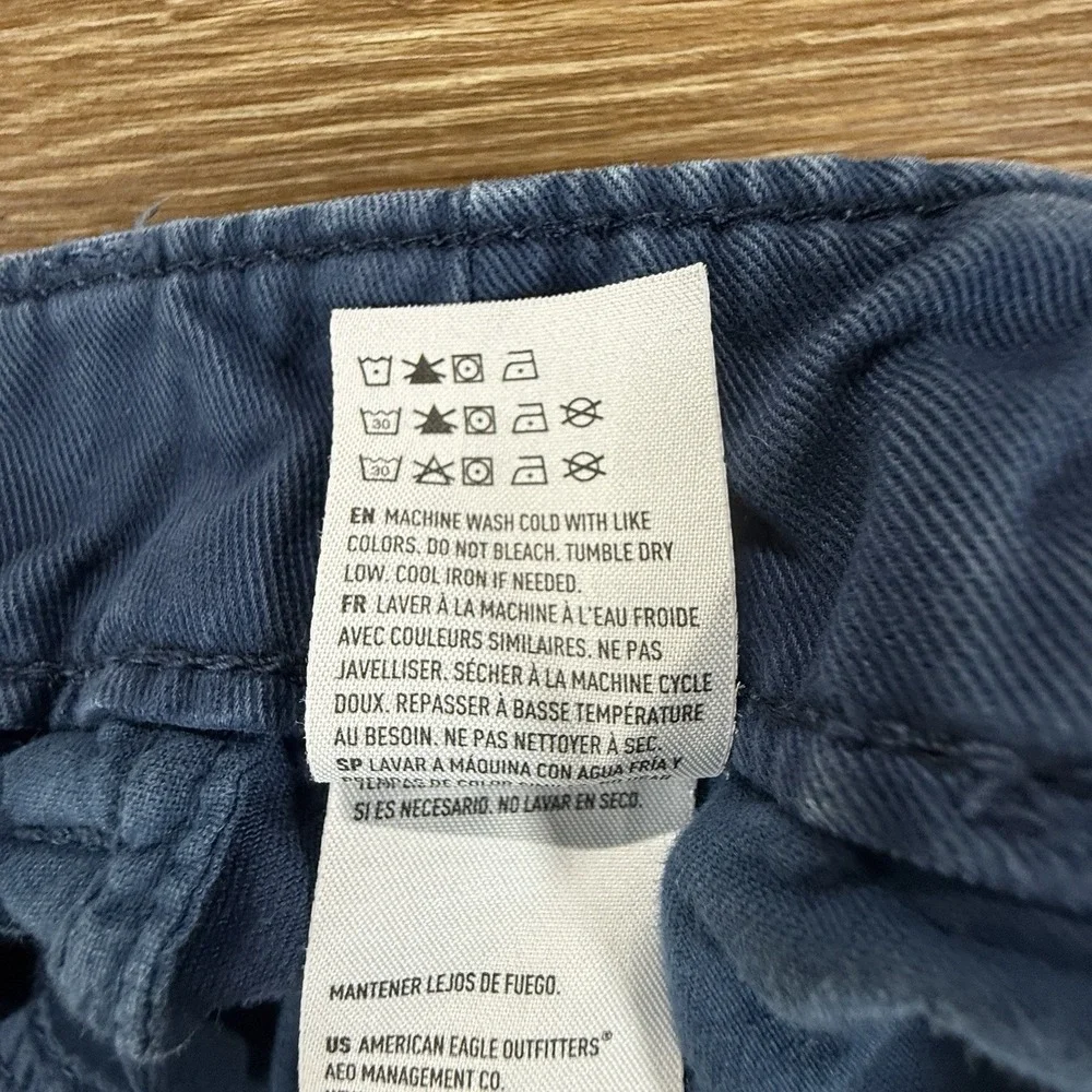 American Eagle Men's Classic Chino Shorts Blue Flat Front Casual Summer Size 32